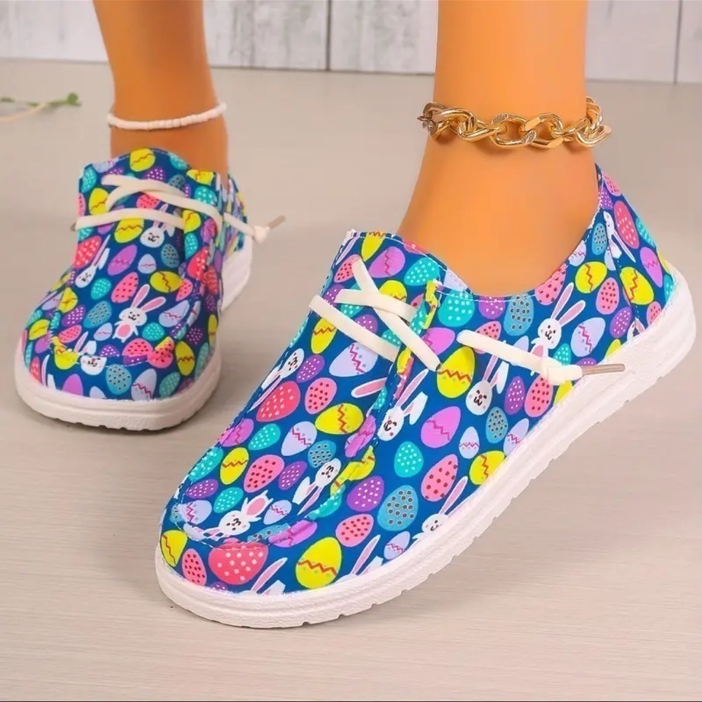 Easter Canvas Lace Up Shoes - Picture 2 of 7